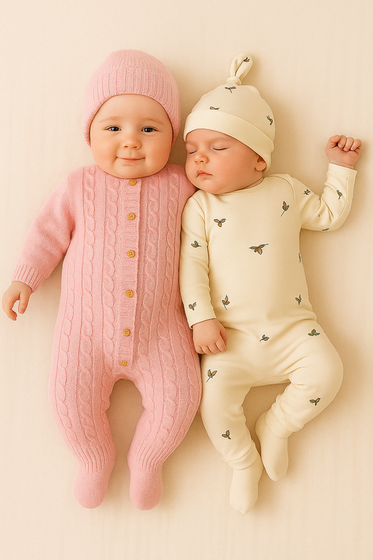 SET Conjunto 3 piezas y Mameluco tejido/ Regalo Personalizado Bebés 0-18 Meses